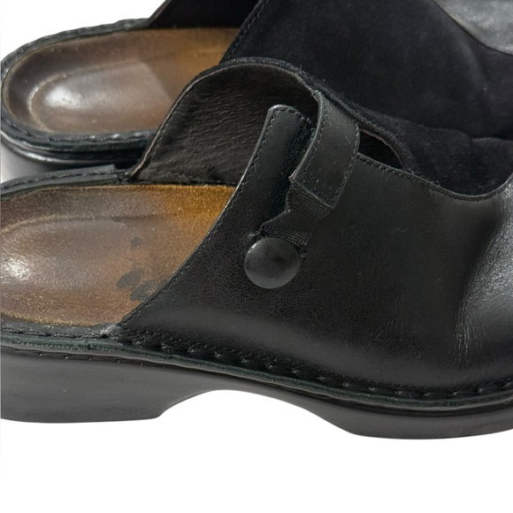 Naot Black Leather Suede Mule Clogs EU37 Comfort Slip On Shoes - Picture 7 of 12